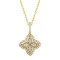 ANC075 | 925 Silver 14ct Gold Plated CZ Set Clover Pendant