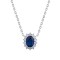 ANC089 | 925 Silver Rhodium Plated CZ Set Princess Kate Necklace Blue