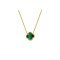 ANC095-GP | 925 Silver 14ct Gold Plated Green Malachite Clover Necklace