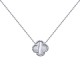 ANC099 | 925 Silver Rhodium 12mm Single Clover Necklace MOP White Colour