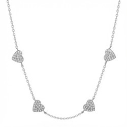 925 Sterling Silver CZ Heart Necklace