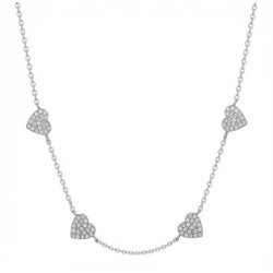 925 Sterling Silver CZ Heart Necklace
