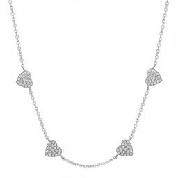 925 Sterling Silver CZ Heart Necklace