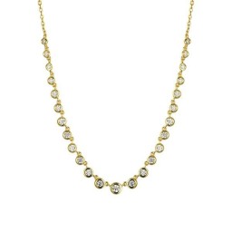 ANC114-GP | 925 Sterling Silver Gold Plated CZ Station Necklace