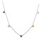 925 Sterling Silver Multi Color Clover Station Necklace