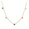 925 Sterling Silver 14K Gold Plated Multi Color Clover Station Necklace
