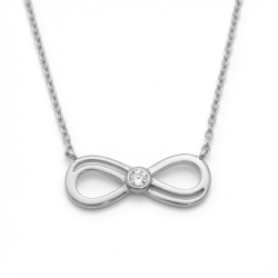 925 Sterling Silver CZ Infinity Necklace