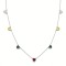925 Sterling Silver Multi Color Heart Station Necklace