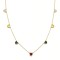 925 Sterling Silver 14K Gold Plated Multi Color Heart Station Necklace