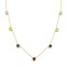925 Sterling Silver 14K Gold Plated Multi Color CZ Station Necklace