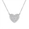 925 Sterling Silver CZ Pave Heart Necklace