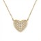 925 Sterling Silver 14K Gold Plated CZ Pave Heart Necklace
