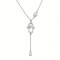 925 Sterling Silver CZ Hamsa Lariat Necklace
