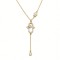 925 Sterling Silver 14K Gold Plated CZ Hamsa Lariat Necklace
