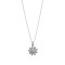 925 Sterling Silver CZ Flower Pendant Necklace