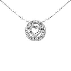 APD159 | 925 Silver CZ Heart in Circle Slider