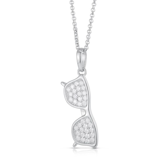 APD180 | 925 Silver CZ Set Sun Specs Pendant