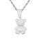 APD183 | 925 Silver CZ Set Teddy Bear Pendant