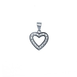 APD204 | 925 Silver CZ Set Heart Pendant