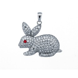 APD205 | 925 Silver CZ Set Rabbit Pendant