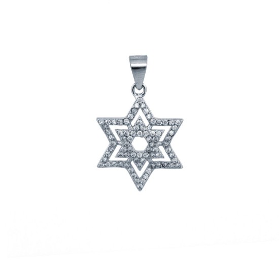 APD206 | 925 Silver CZ Set Star of David Pendant