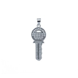 APD209 | 925 Silver CZ Set Key Pendant