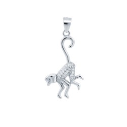 APD211 | 925 Silver CZ Set Monkey Pendant