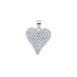 APD216 | 925 Silver CZ Set Heart Pendant