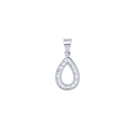 APD217 | 925 Silver CZ Set Tear Drop Pendant