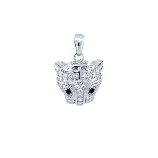 APD222 | 925 Silver CZ Set Tiger Pendant