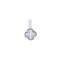 APD230 | 925 Silver Rhodium 12mm Single Clover Pendant  MOP White Colour