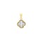 APD230-GP | 925 Silver 14ct gold Plated 12mm Single Clover Pendant   MOP  White Colour