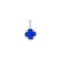 APD231 | 925 Silver Rhodium 12mm Single Clover Pendant   Blue Agate Colour