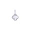 APD234 | 925 Silver Rhodium 12mm CZ Set Single Clover Pendant  MOP White Colour