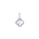 APD234 | 925 Silver Rhodium 12mm CZ Set Single Clover Pendant  MOP White Colour