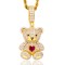 APD237-GP | 925 Silver 14ct Gold Plated CZ Set Teddy Pendant