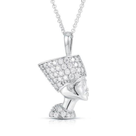 APD238 | 925 Silver CZ Set Nefertiti Pendant