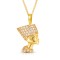 APD238-GP | 925 Silver 14ct Gold Plated Nefertiti Pendant