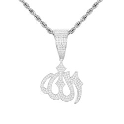 APD239 | 925 Silver CZ Set Allah Pendant