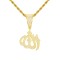 APD239-GP | 925 Silver 14ct Gold Plated CZ Set Allah Pendant