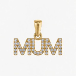 APD241-GP | 925 Sterling Silver Gold Plated CZ Mum Pendant