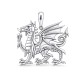 925 Sterling Silver Welsh Dragon Pendant Necklace