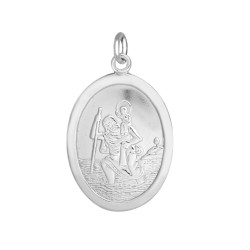 APM011 | JN Jewellery 925 Silver Oval St Christopher Medal