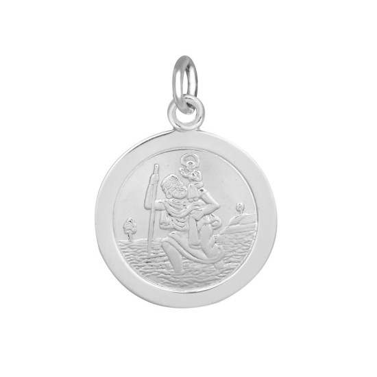APM012 | JN Jewellery 925 Silver St Christopher Medal 16mm