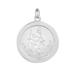 APM014 | JN Jewellery 925 Silver St Christopher Medal 22mm