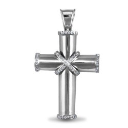 APX001 | JN Jewellery 925 Silver Rhodium Cubic Zirconia Cross