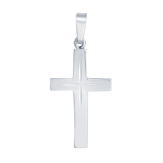 APX029 | JN Jewellery 925 Silver Stamped Natural Diamond Cut Cross