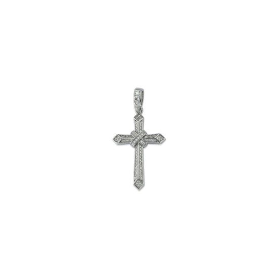 APX044 | 925 Silver Large CZ Brilliant Cut Cross