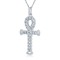 APX048 | 925 Silver CZ Set Curb Link Anc Style Cross