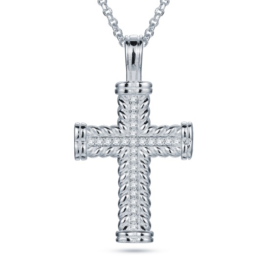 APX053 | 925 Silver CZ Set Cross